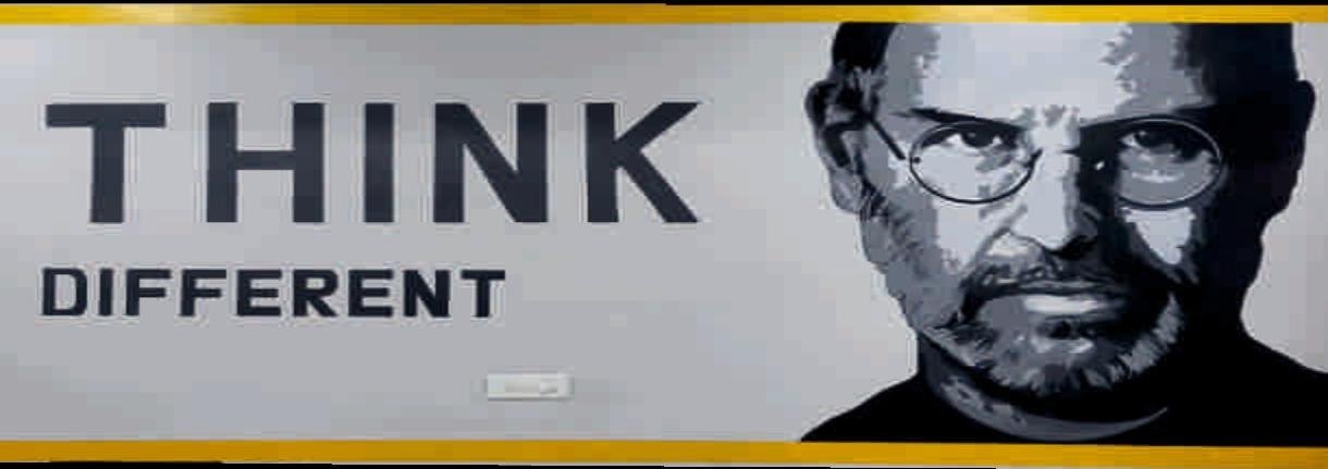 Think Different themed mural at an IT office