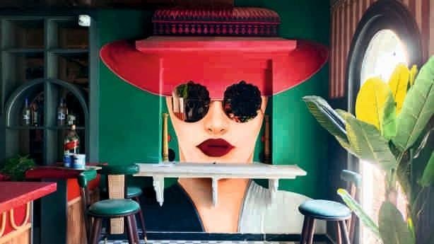 Wall painting at Dyore Restaurant