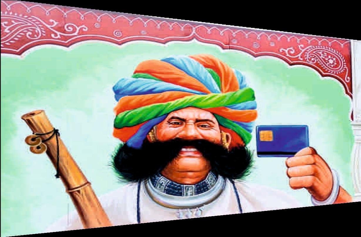 Turbaned Rajasthani man mural at RBI Jaipur