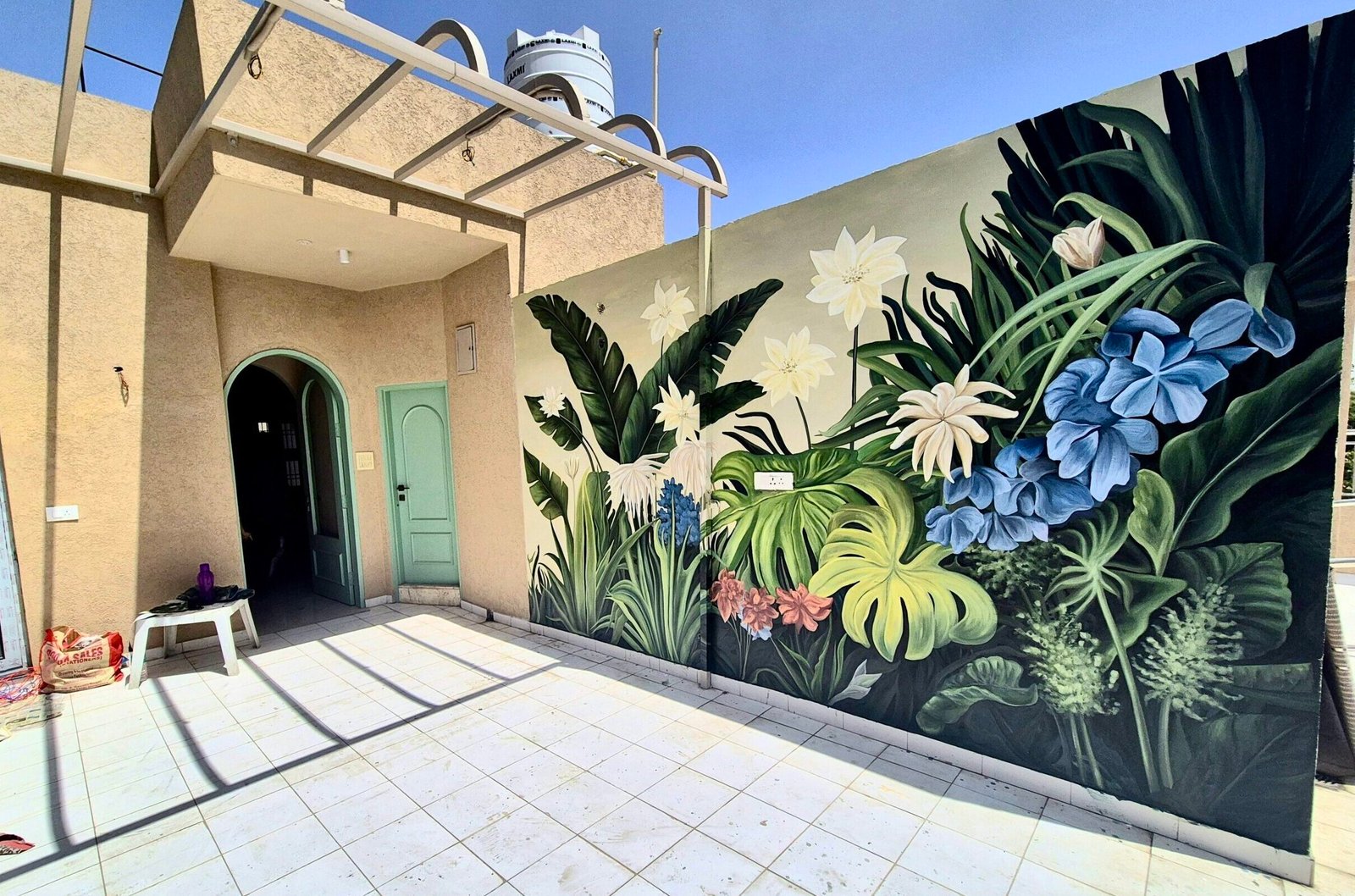 Angel wings wall painting